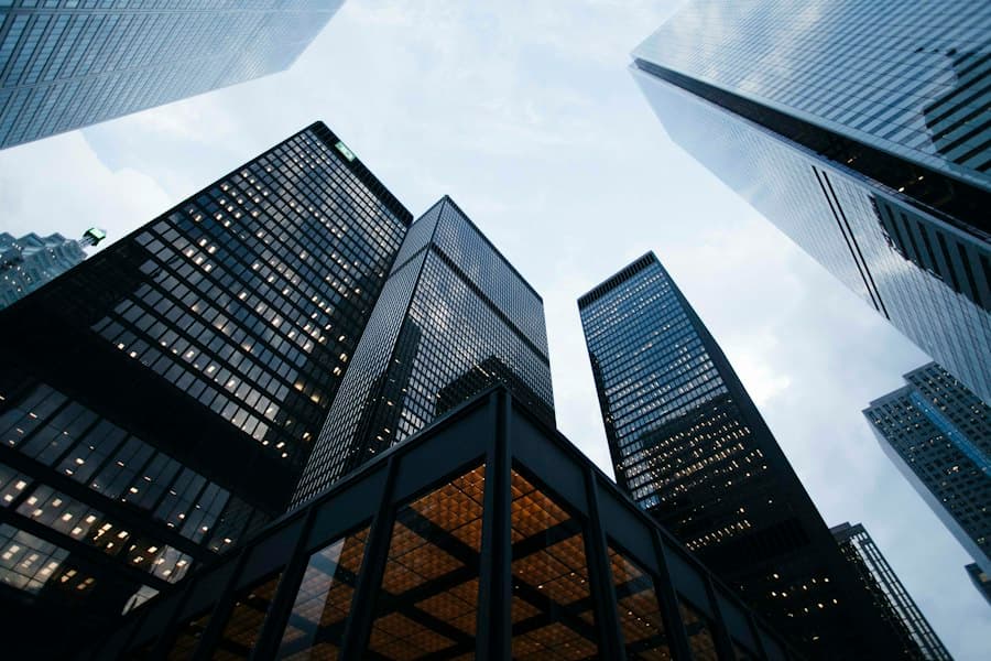 Financial district skyline